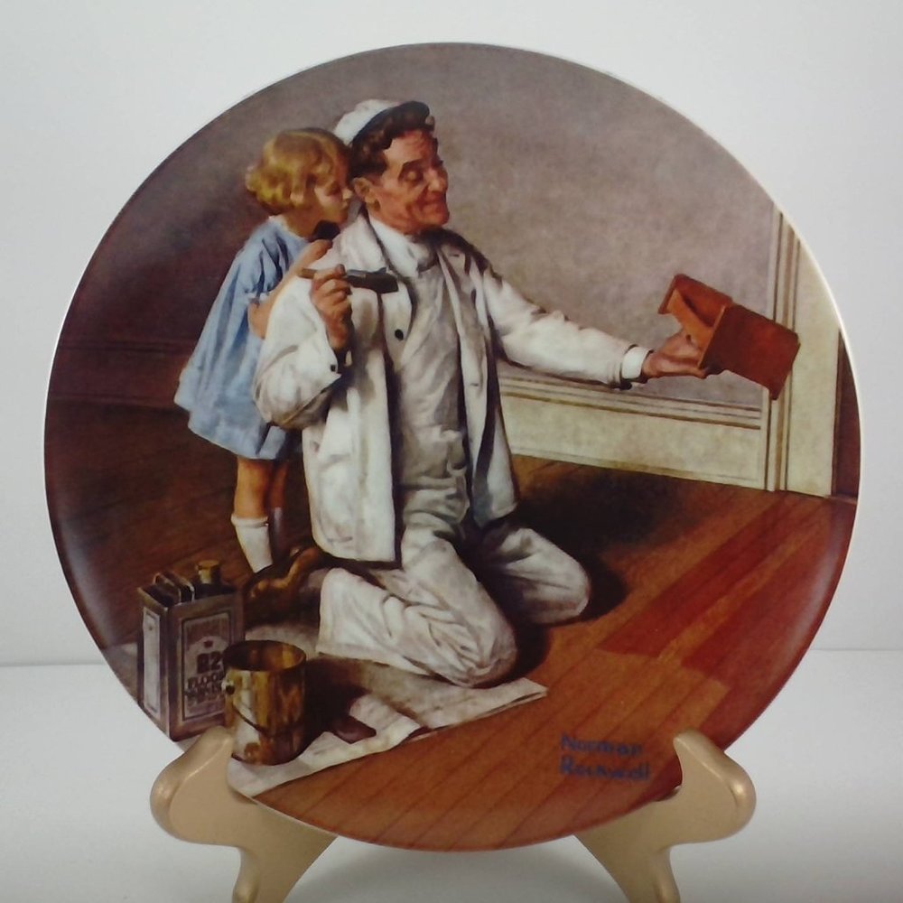 Norman Rockwell "The Painter" Heritage Plate Col. LTD. 1983, 7th Issue#16536